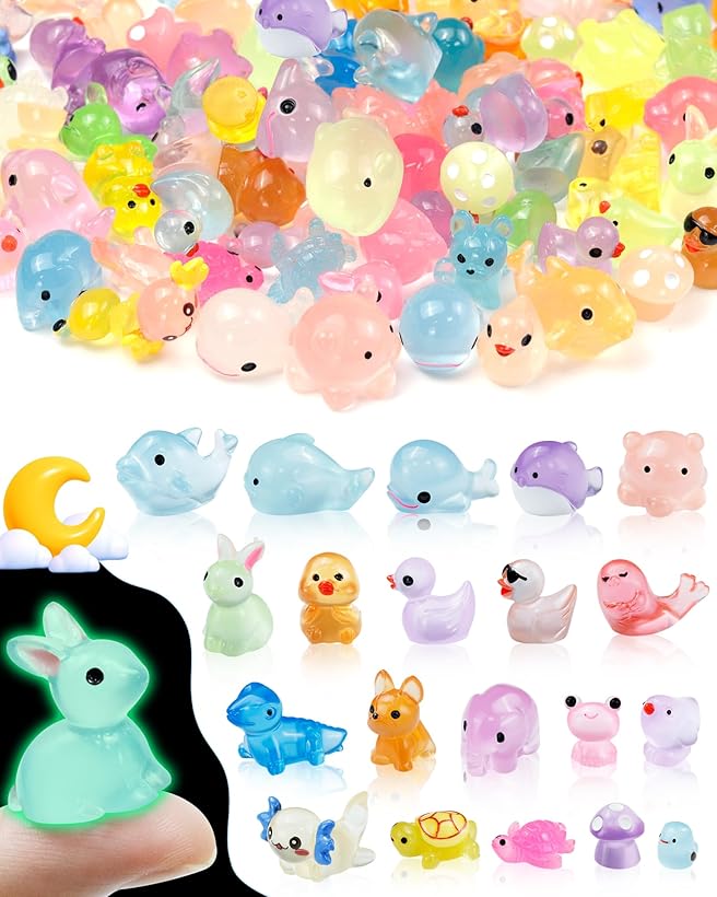 FIVEIZERO 100PCS Luminous Resin Animals